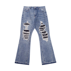 Gallery Dept Layered Frayed‑Rip Flare Jeans