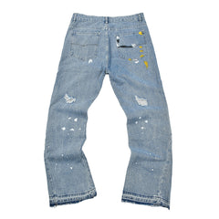 Gallery Dept Paint‑Splash Ripped Flare Jeans