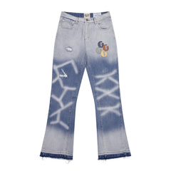 Gallery Dept Distressed Graphic Flare Denim