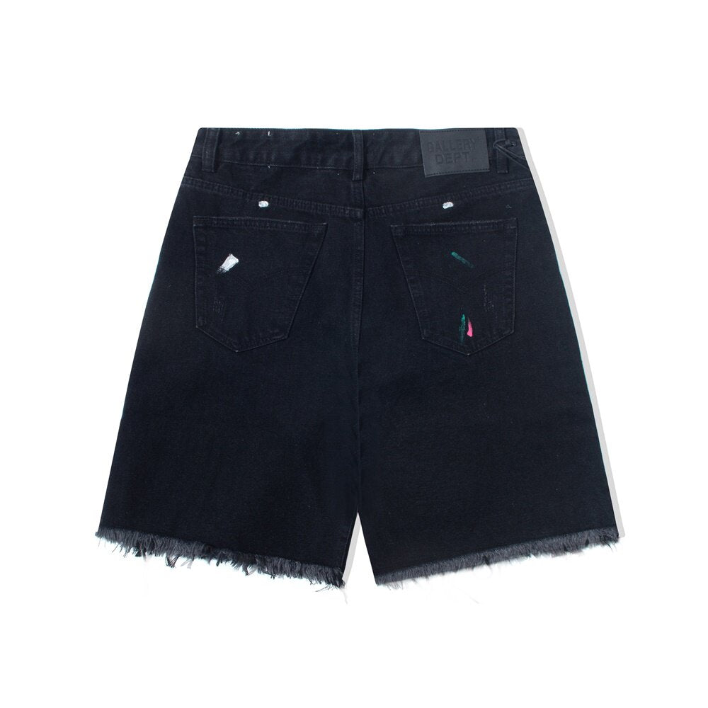 Gallery Dept Ripped Paint‑Splatter Denim Jorts