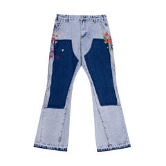Gallery Dept Contrast‑Patch Paint‑Splash Flare Jeans