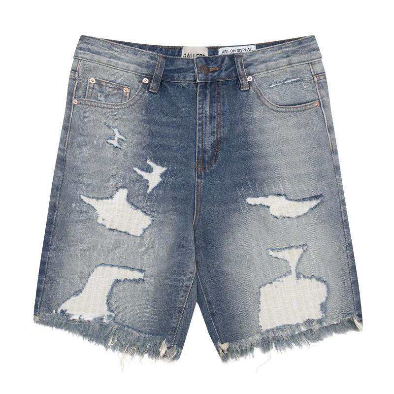 Gallery Dept Patchwork Ripped Denim Shorts