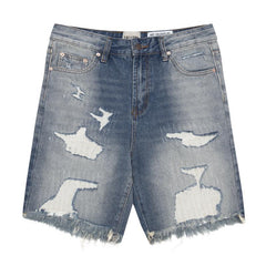 Gallery Dept Patchwork Ripped Denim Shorts