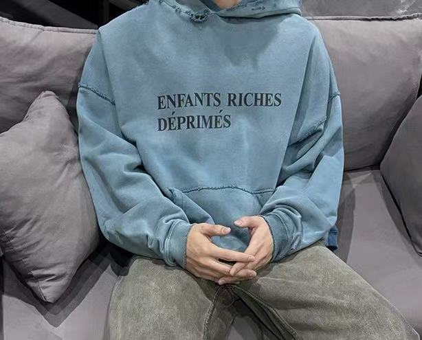 1. ERD Enfants Riches Déprimés Raw‑Edge Cropped Pullover Hoodie