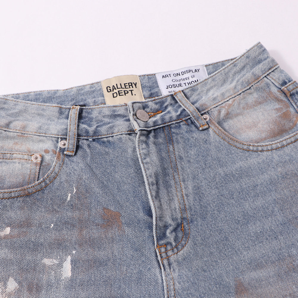 Gallery Dept Patch‑Rip Paint‑Mark Straight Jeans