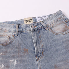 Gallery Dept Patch‑Rip Paint‑Mark Straight Jeans