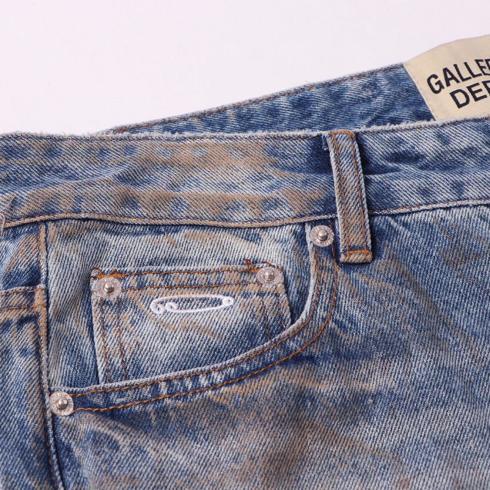 Gallery Dept Heart‑Paint Distressed Flare Jeans