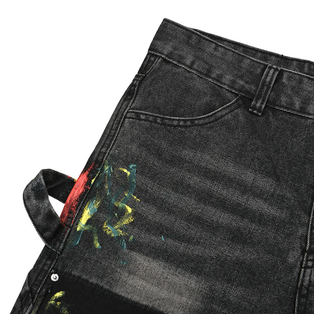 Gallery Dept Black Wash Contrast Panel Flare Denim