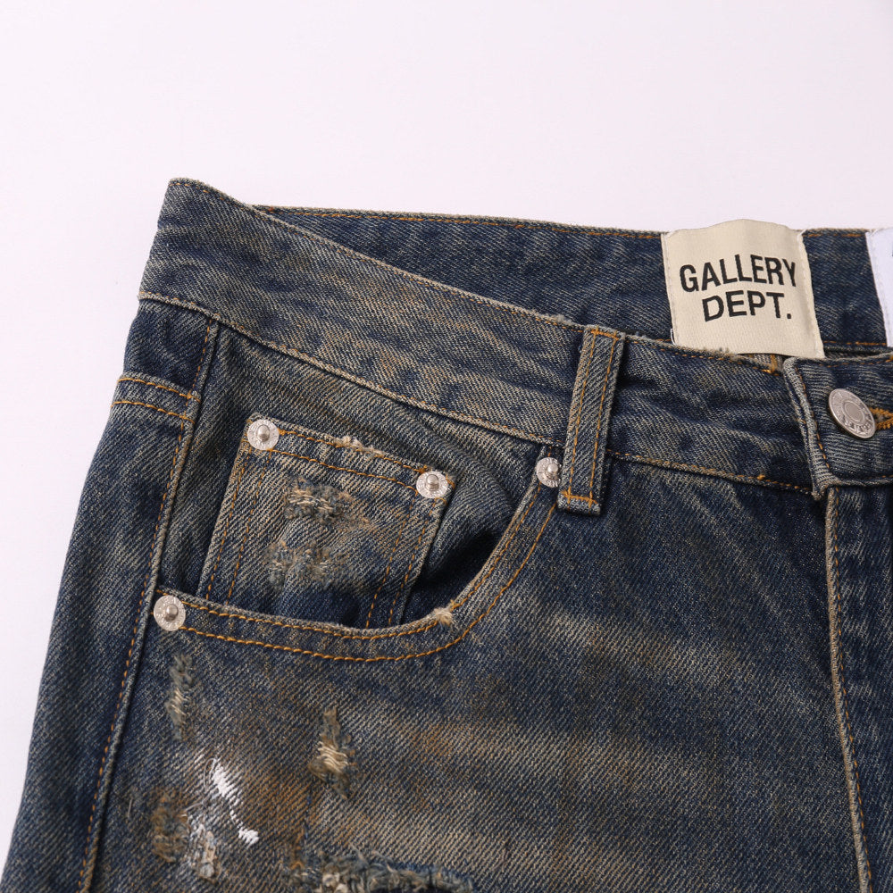 Gallery Dept Vintage‑Wash Distressed Straight Jeans