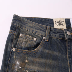 Gallery Dept Vintage‑Wash Distressed Straight Jeans