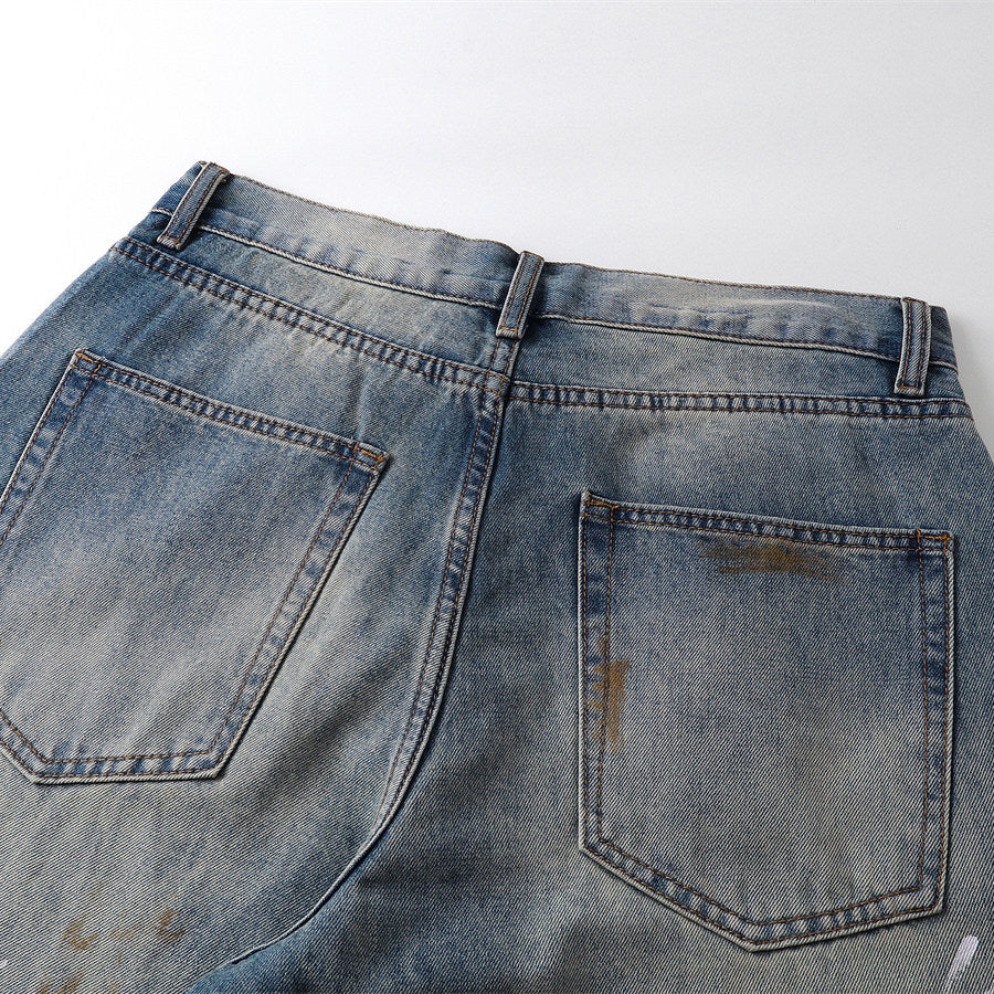 Gallery Dept Logo Paint‑Splatter Wide‑Leg Jeans