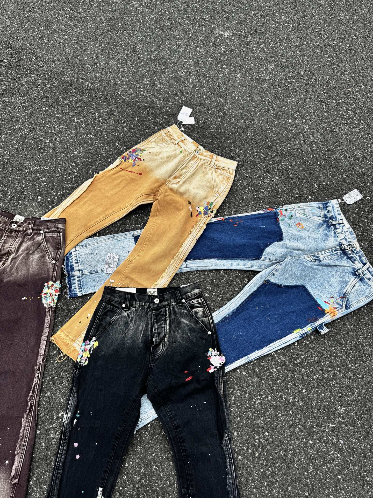 Gallery Dept Patchwork Paint‑Splatter Flare Jeans