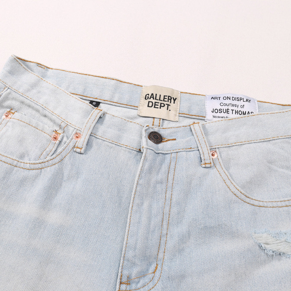 Gallery Dept Slit‑Knee Flare Distressed Jeans