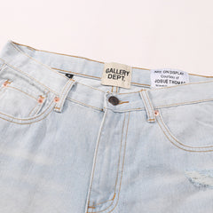 Gallery Dept Slit‑Knee Flare Distressed Jeans