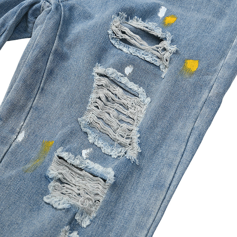 Gallery Dept Paint‑Splash Ripped Flare Jeans