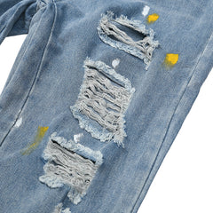 Gallery Dept Paint‑Splash Ripped Flare Jeans
