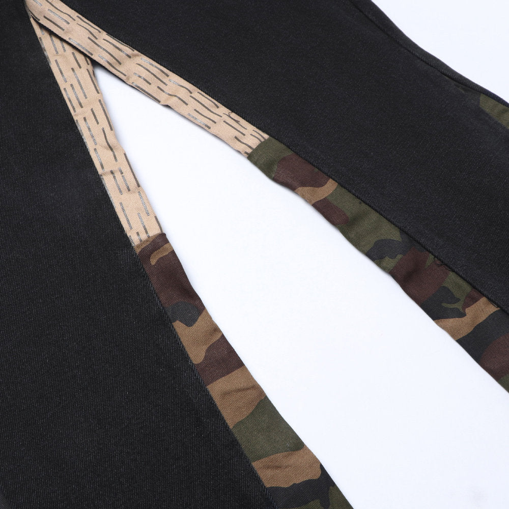 Gallery Dept Camo‑Splice Flare Jeans