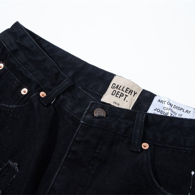 Gallery Dept Ripped Paint‑Splatter Denim Jorts