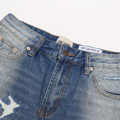 Gallery Dept Patchwork Ripped Denim Shorts