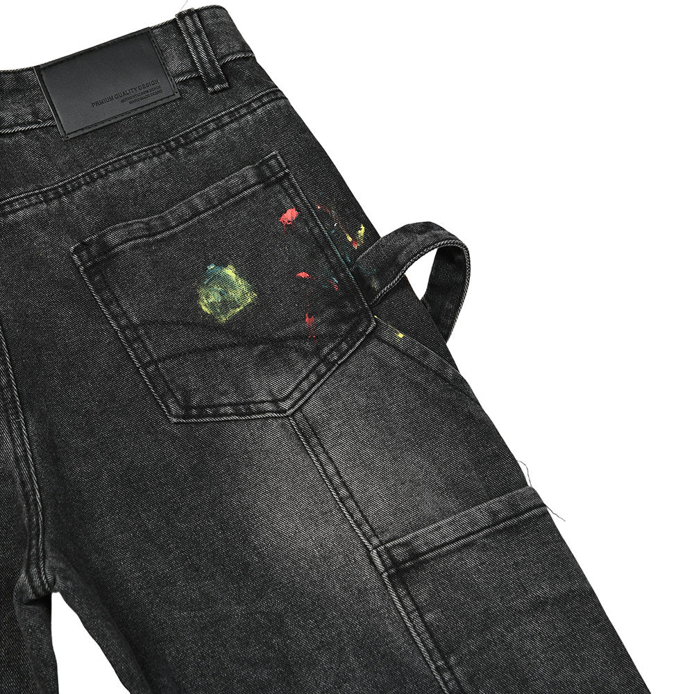 Gallery Dept Black Wash Contrast Panel Flare Denim