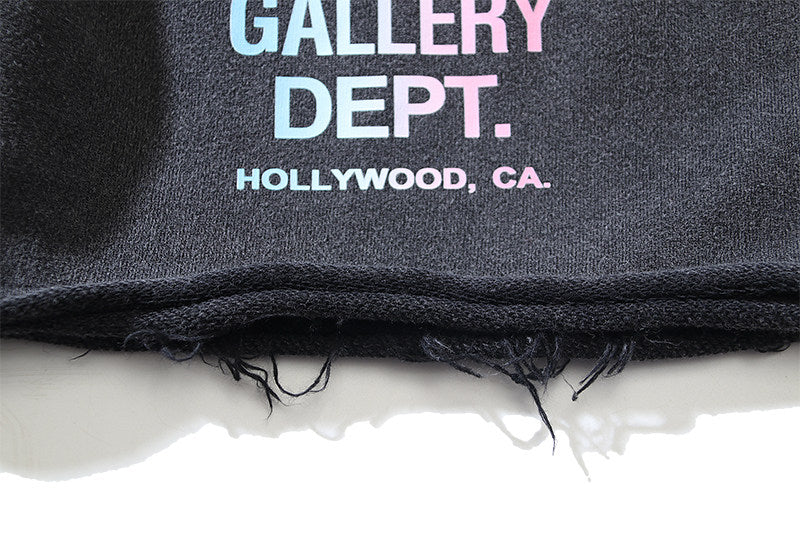 Gallery Dept Gradient Logo Frayed Sweat Shorts