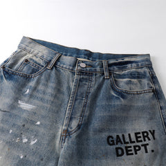 Gallery Dept Logo Paint‑Splatter Wide‑Leg Jeans