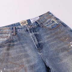Gallery Dept Heart‑Paint Distressed Flare Jeans