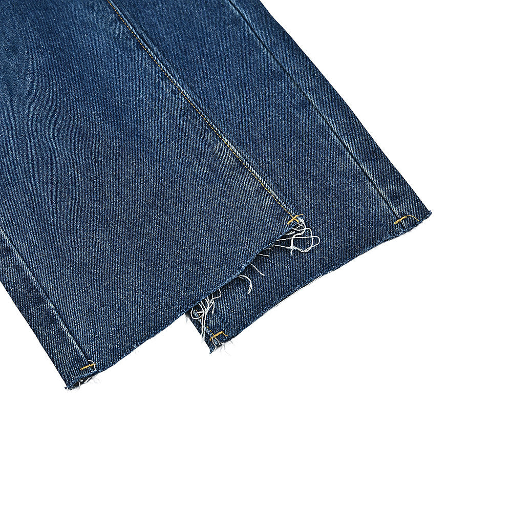 Gallery Dept Logo Print Raw‑Hem Denim Jeans