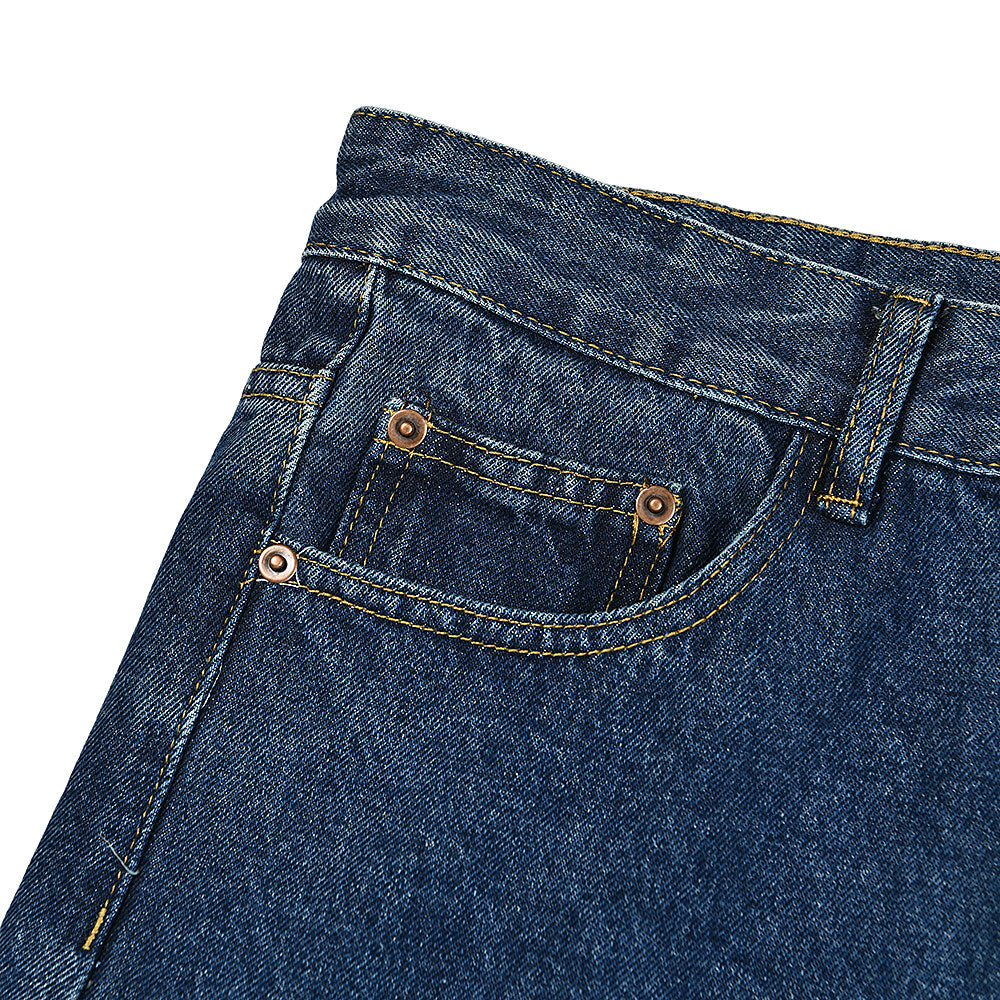 Gallery Dept Logo Print Raw‑Hem Denim Jeans