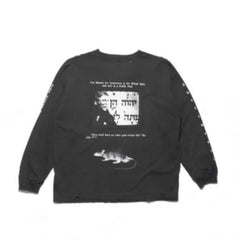 ERD Clover Portrait Raw‑Edge Long Sleeve Tee