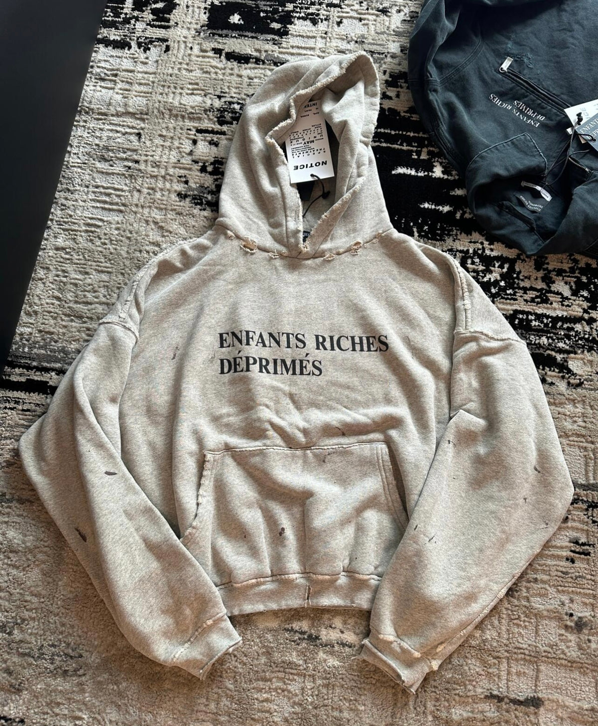 ERD Grunge Destroyed French Logo Streetwear Hoodie