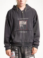 ERD Grunge Art Archive Streetwear Zip‑Up Hoodie