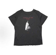 ERD Grunge Raglan Red Text Figure Streetwear Tee