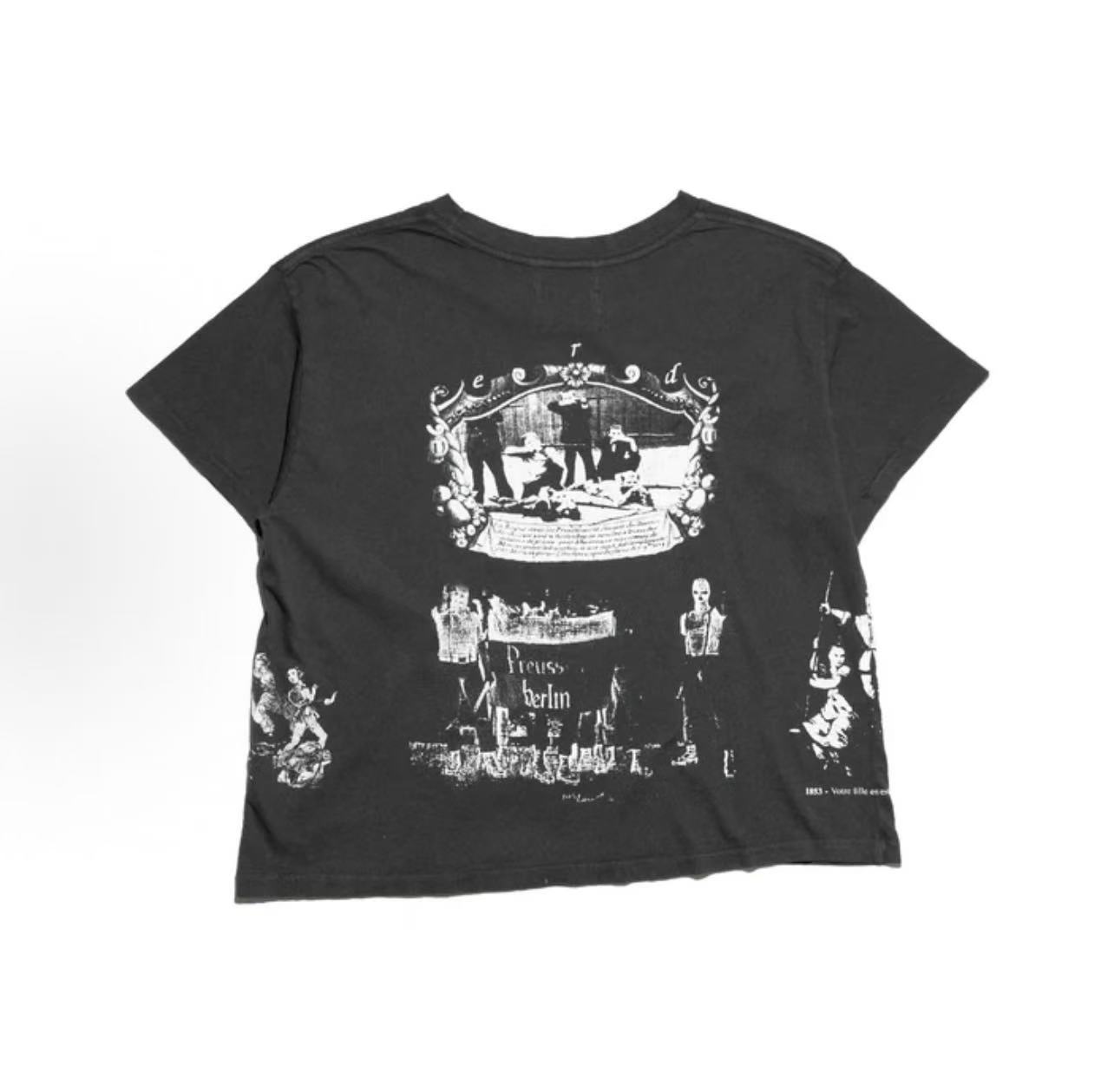 ERD Vintage Engraving Print Cropped T‑Shirt