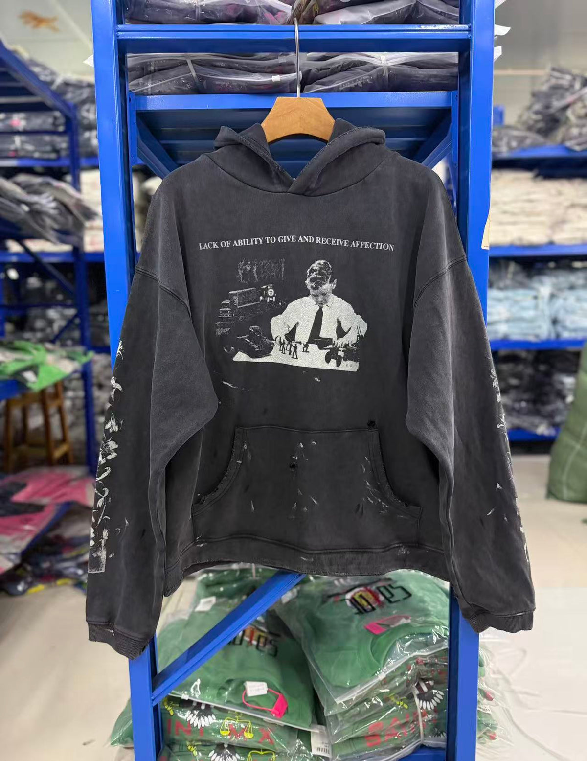 ERD Grunge Distressed Statement Streetwear Hoodie