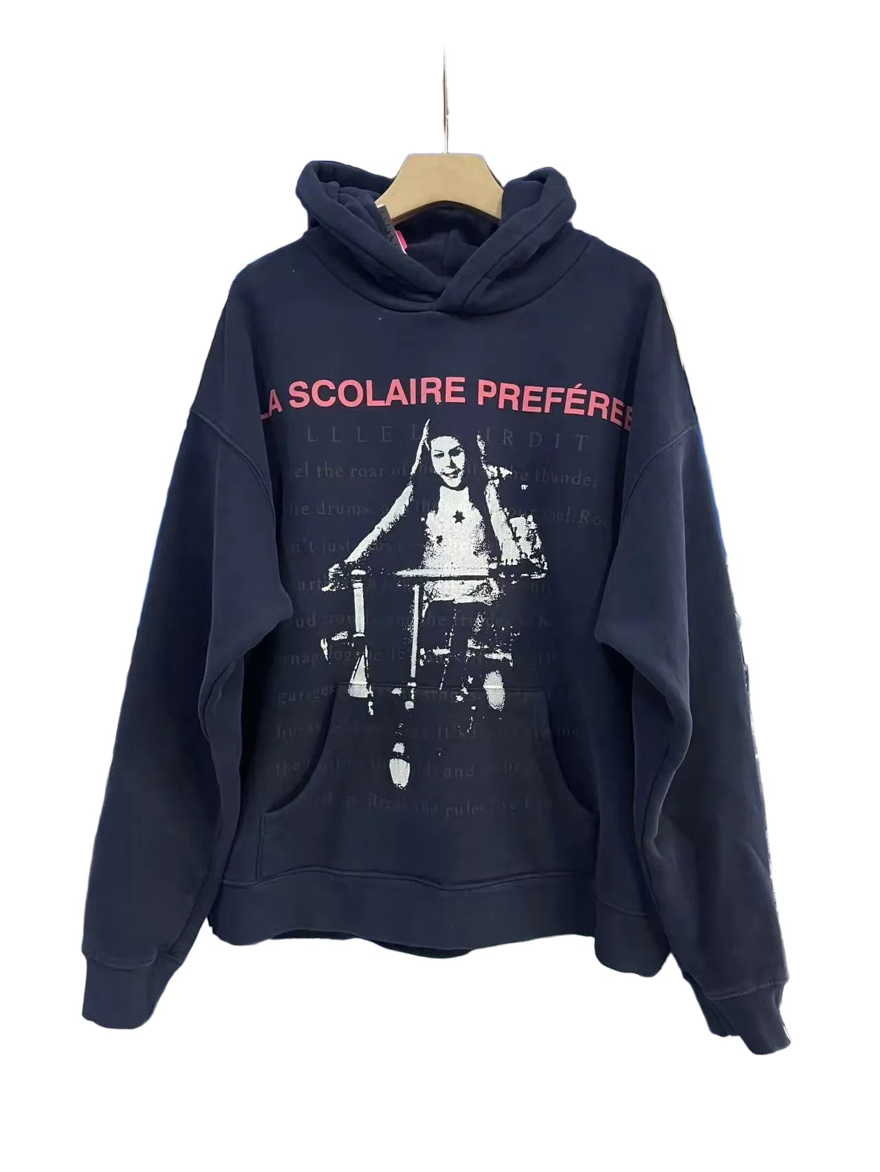 ERD Pink Text Cropped Hoodie