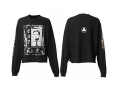 ERD Front‑Back Portrait Graphic Cropped Long‑Sleeve Tee