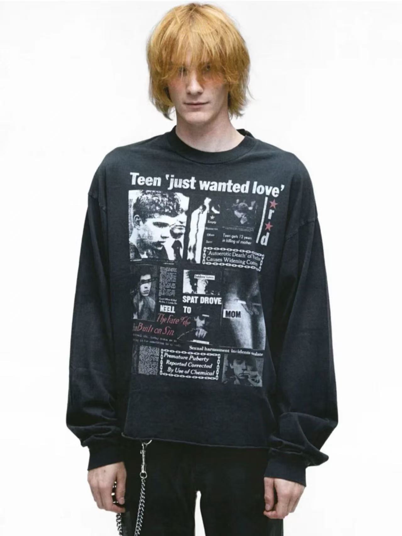 ERD Vintage Press Clipping Long Sleeve Tee