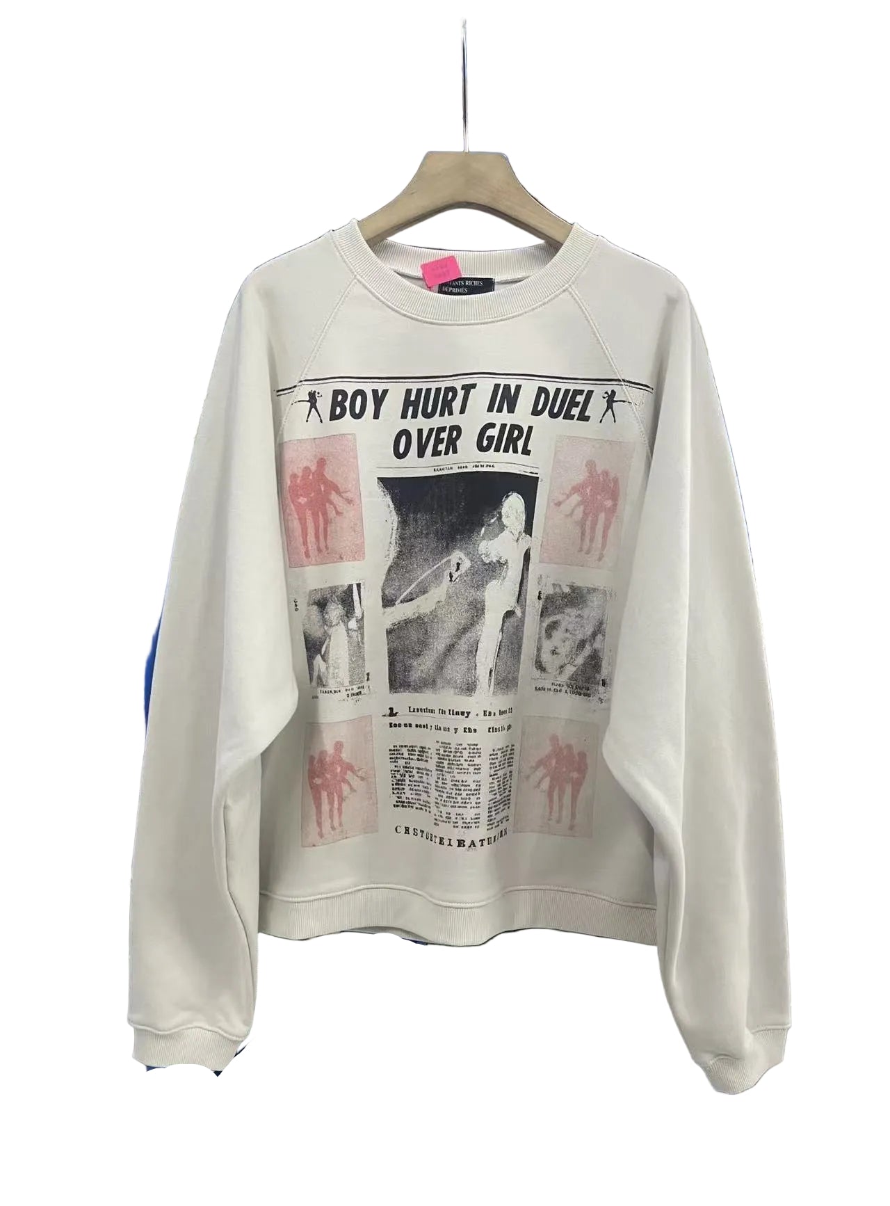 ERD Newspaper Print Cropped Sweatshirt