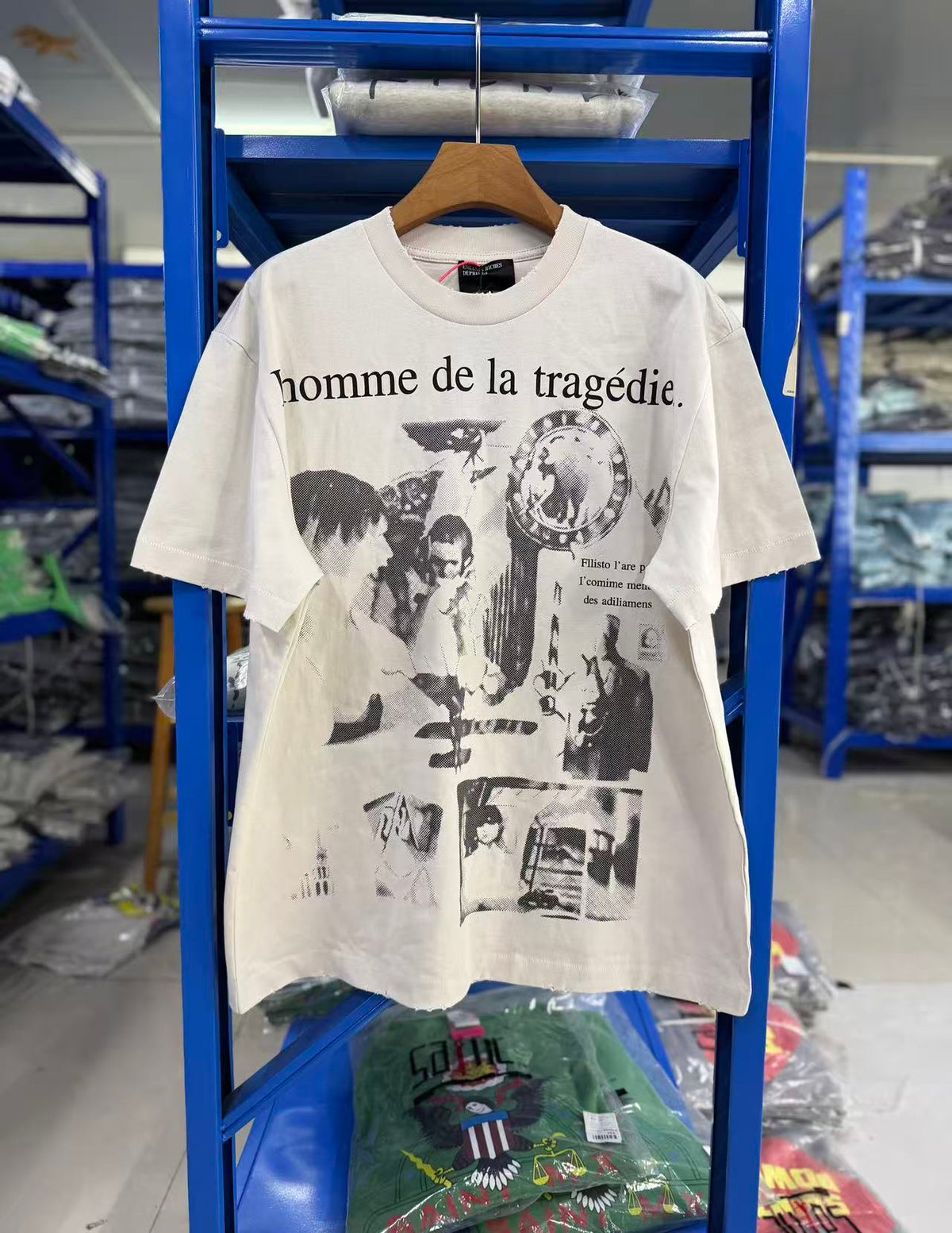 ERD Grunge French Text Collage Streetwear Tee