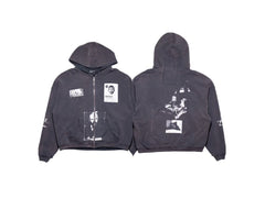 ERD Vintage Collage Grunge Streetwear Zip‑Up Hoodie