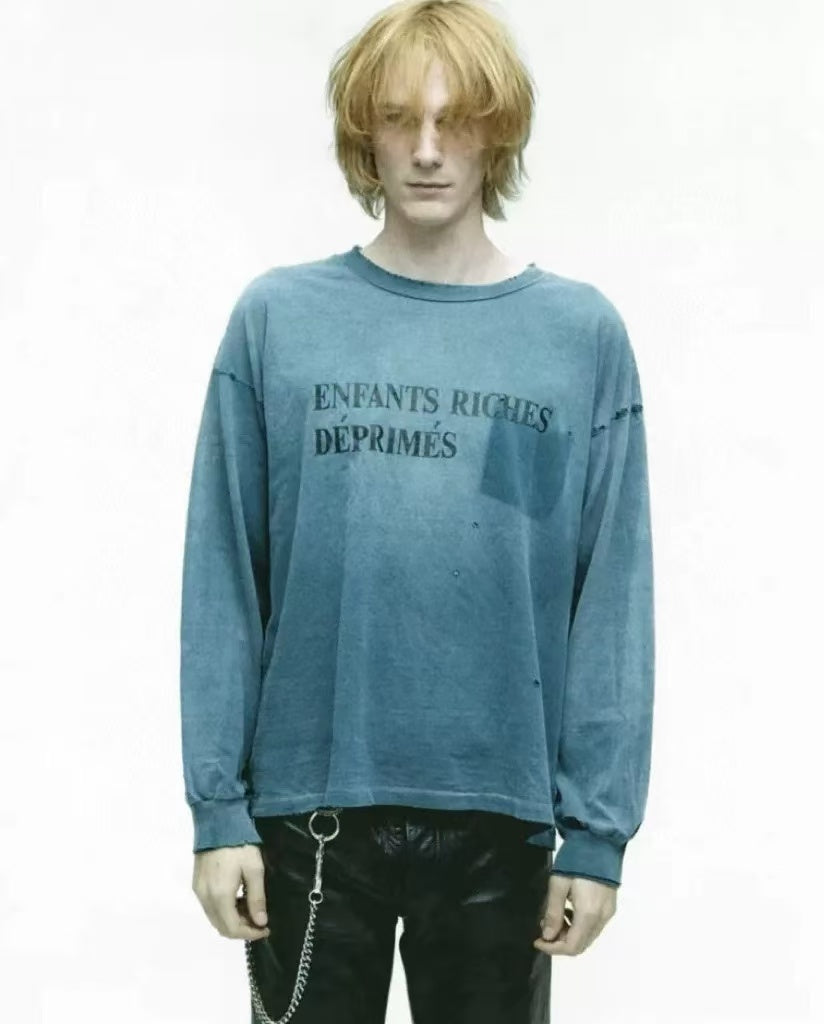 ERD Classic Logo Distressed Long Sleeve Tee