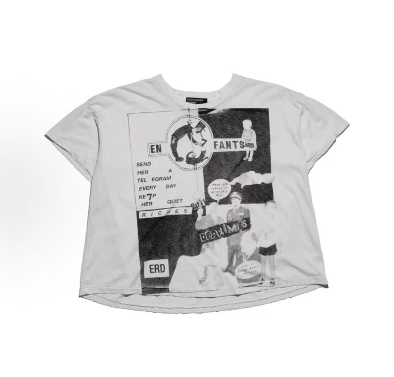 ERD Newspaper‑Style Art Cropped T‑Shirt