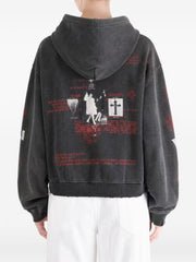 ERD Grunge Multi‑Print Streetwear Cropped Hoodie