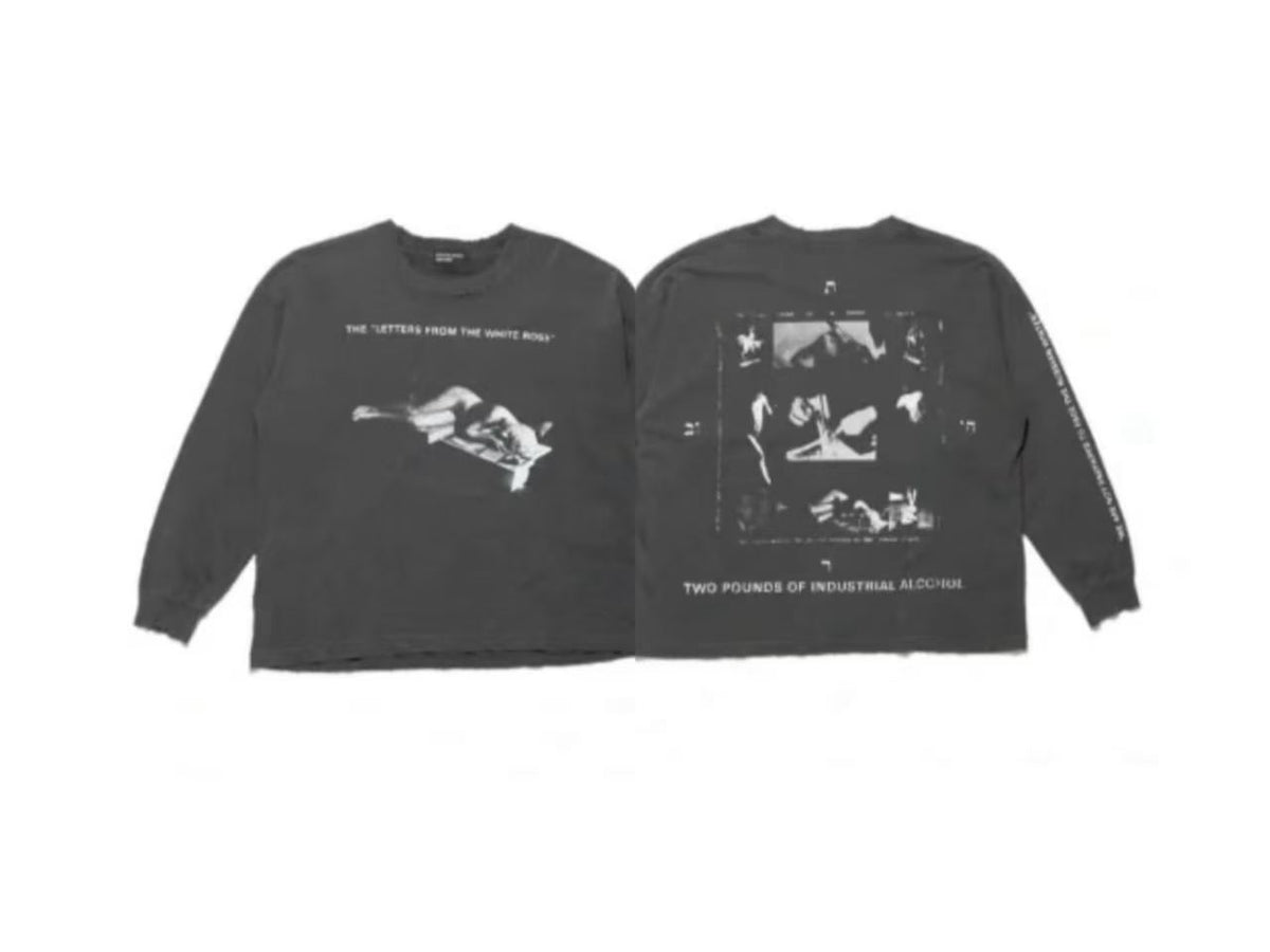 ERD Letters From The White Rose Raw‑Hem Long Sleeve Tee