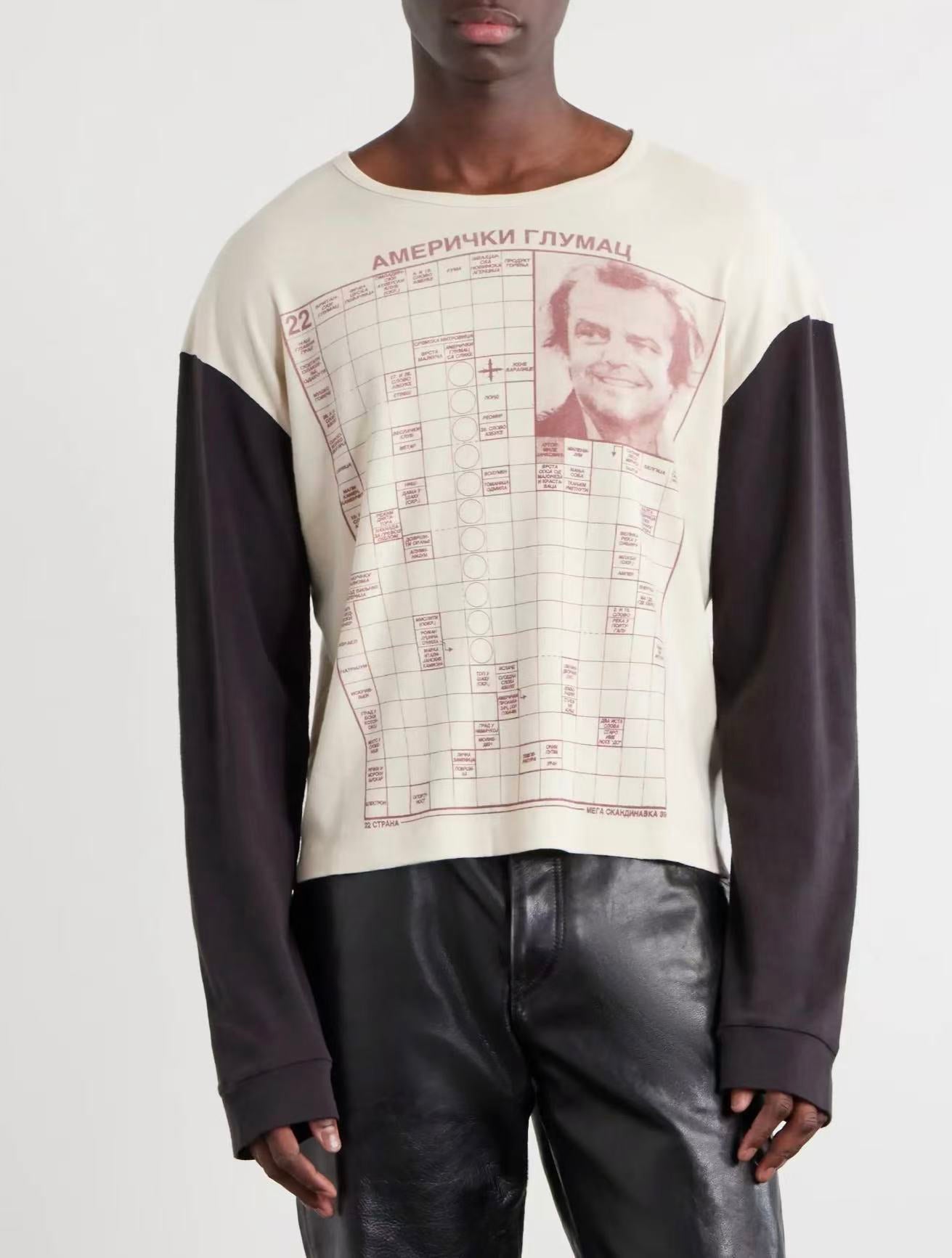 ERD Dual‑Sided Crossword Raglan Long Sleeve Tee