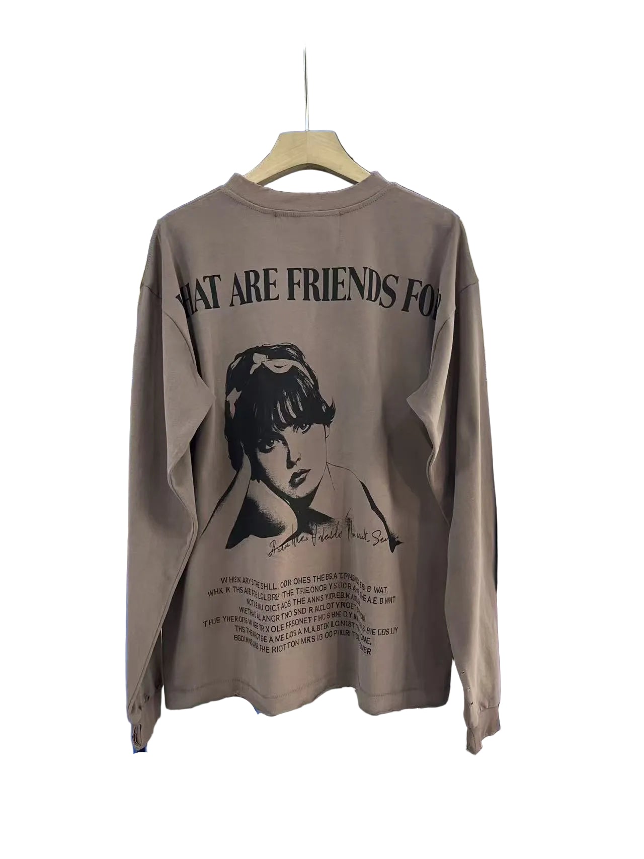 ERD Brown Vintage Wash Long Sleeve Tee