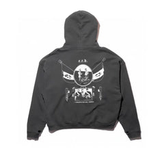 ERD Washed Charcoal Gothic Hoodie