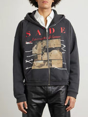 ERD Barbed Wire Graphic Streetwear Zip Hoodie