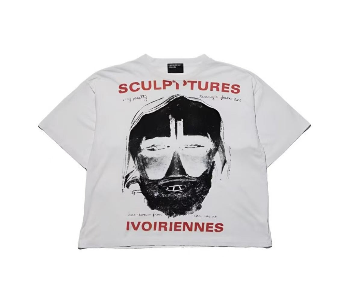 ERD Vintage Art‑Print Streetwear Cropped Top